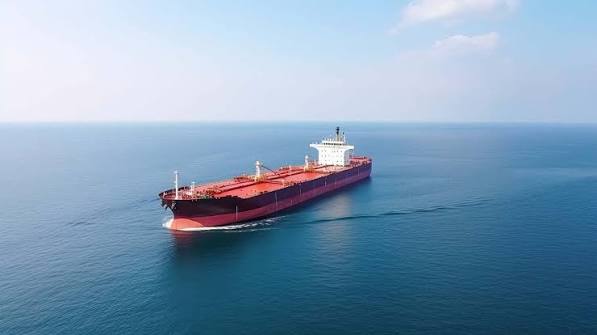 Crude oil tanker at sea